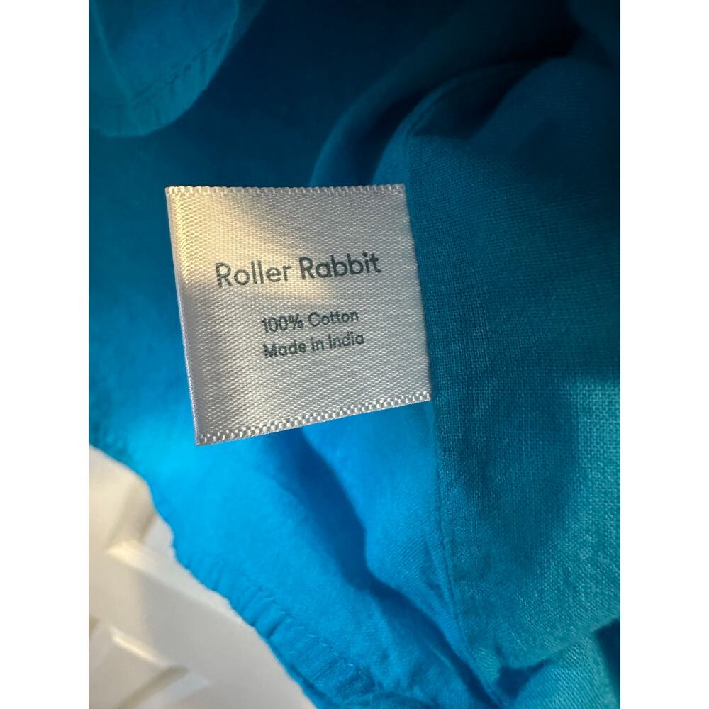 *SOLD* Roller Rabbit Women’s Teal Embroidered Cotton Blouse Size Small NWOT Boho - Picture 10 of 10